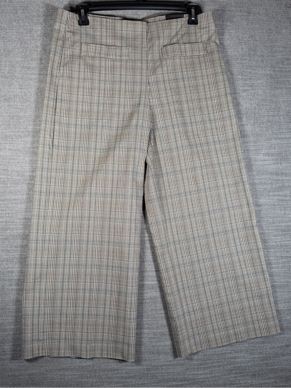 Jules & Leopold Neutral Plaid Wide-Leg Capris